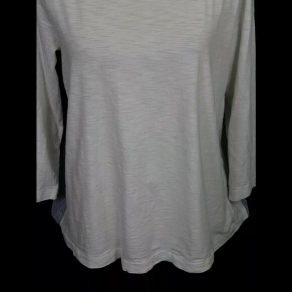 VINEYARD VINES BLOUSE SZ S WHITE FRONT BLUE STRIPE - Picture 5 of 10